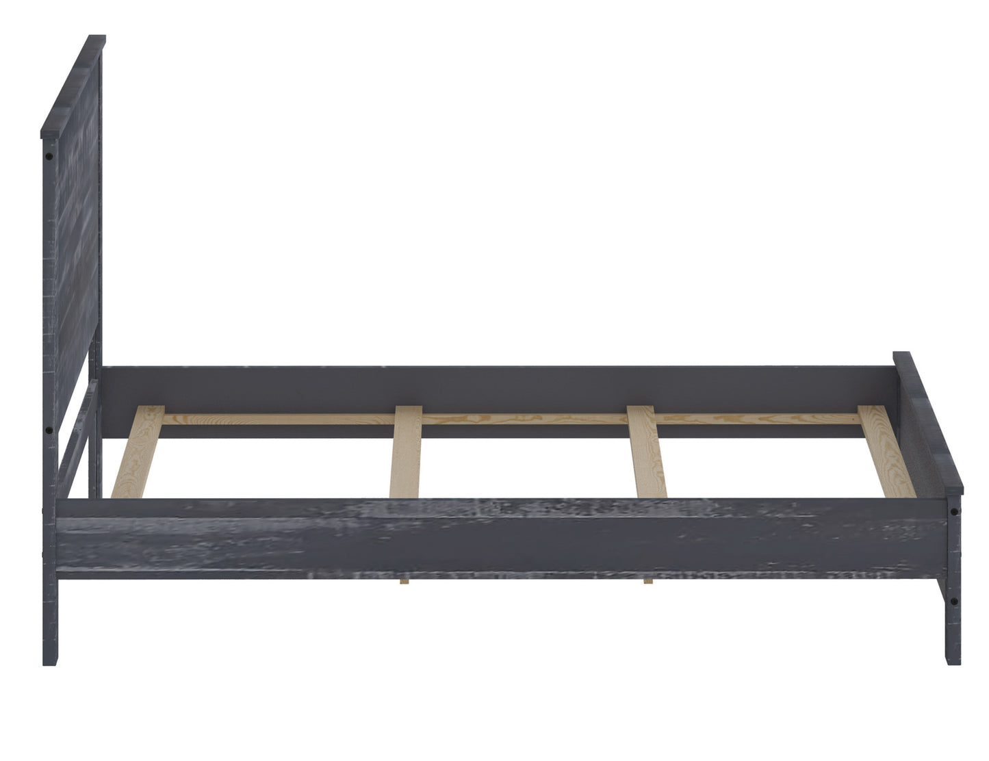 Eco Rustic Grey Wood Bed