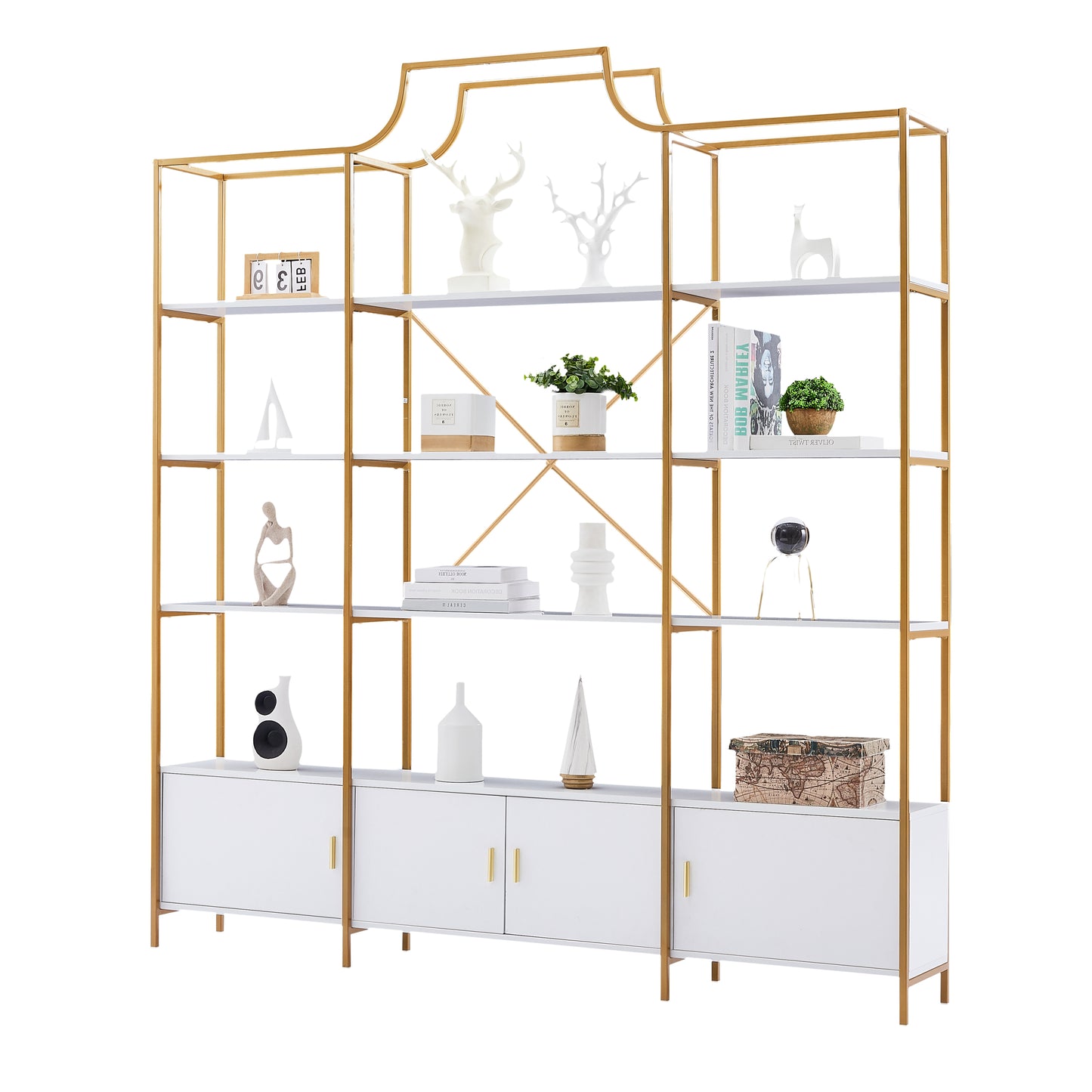 X Bar Gold Frame Bookcase