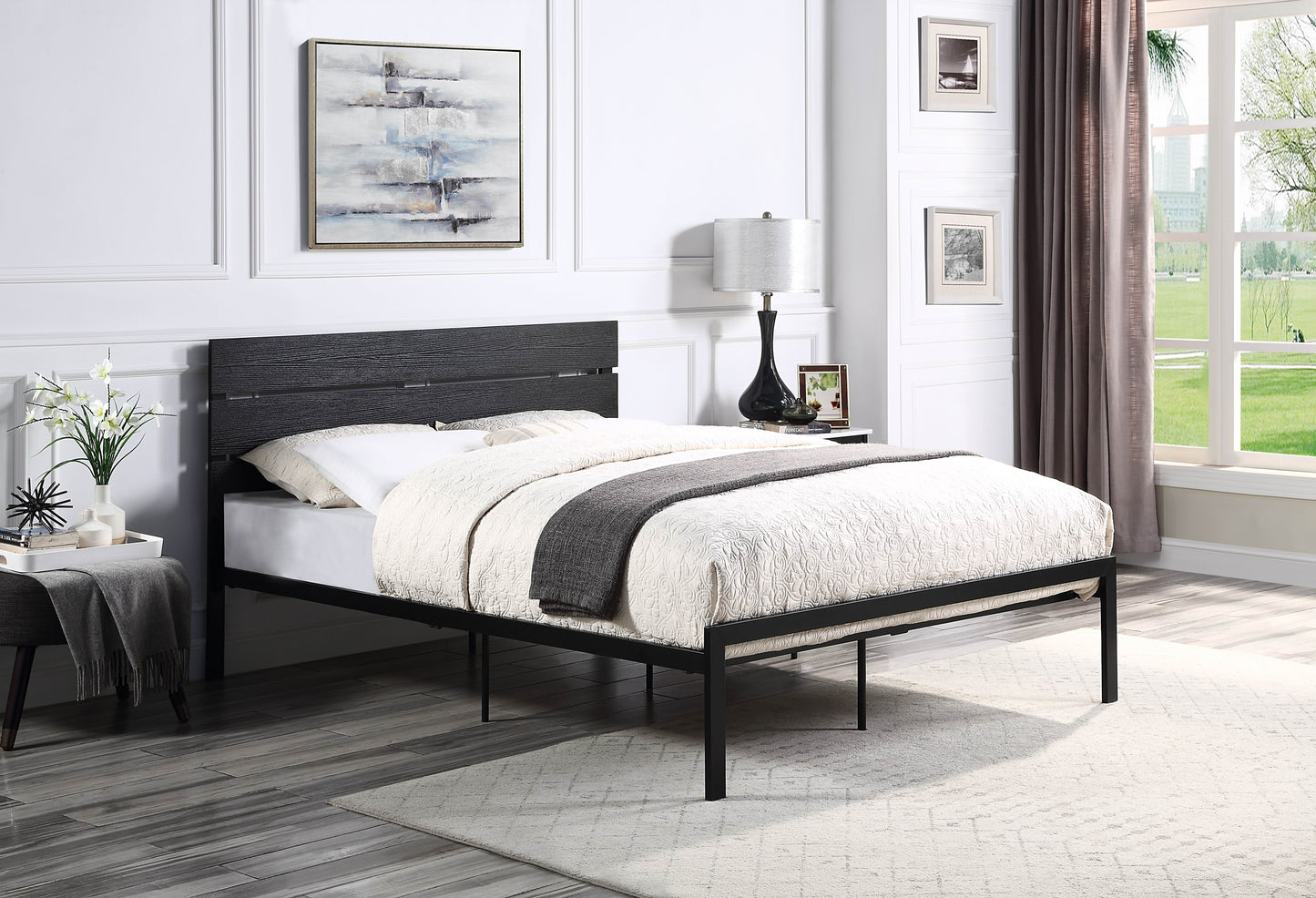 Willow Contemporary Full Size Bed - Black