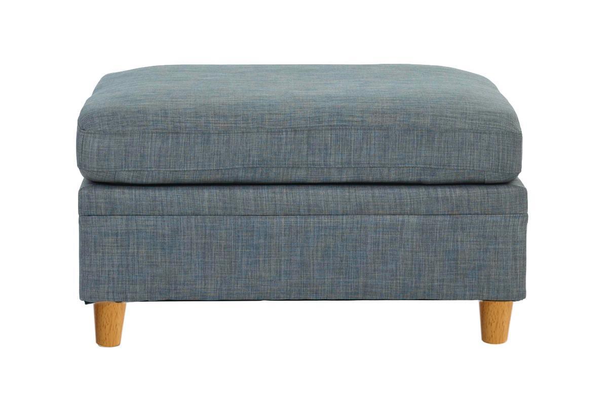 Wooden Legs Ottoman - Grey