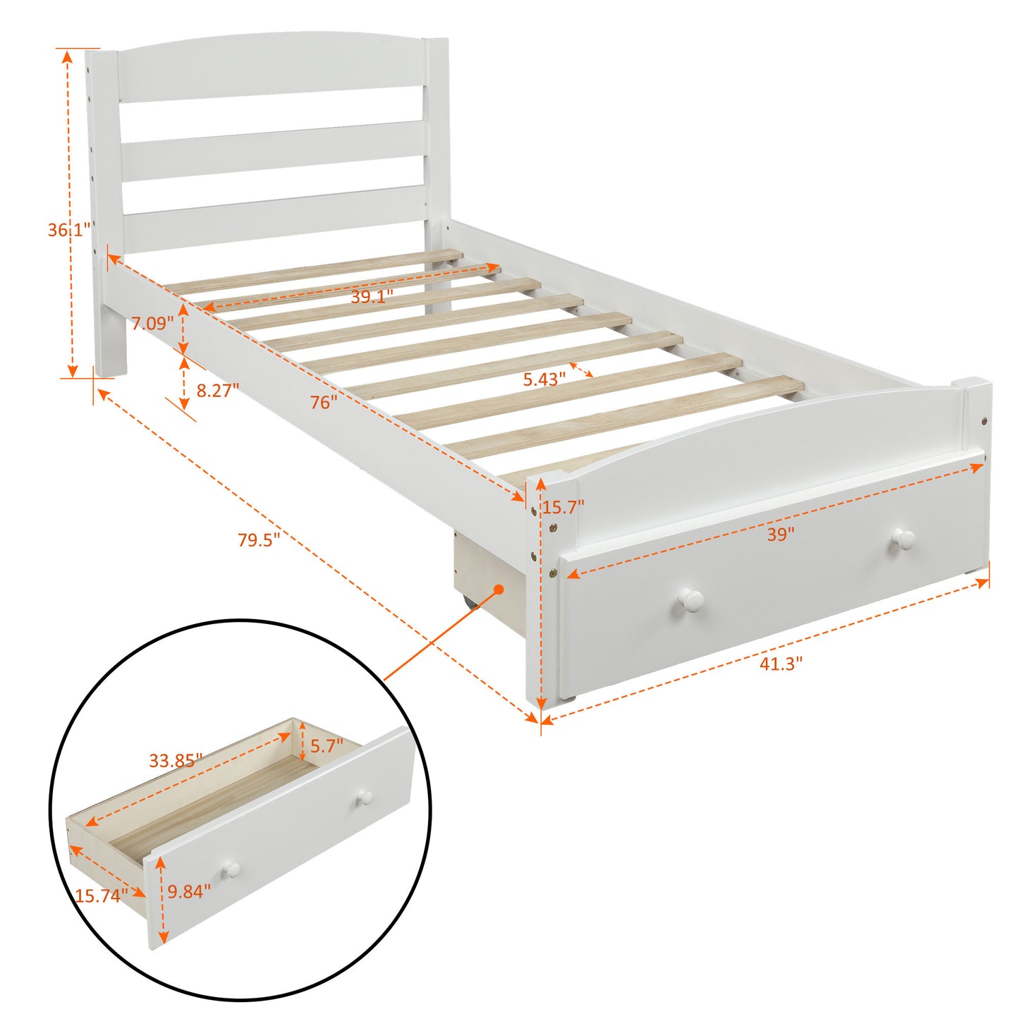 White Haven Twin Bed Frame