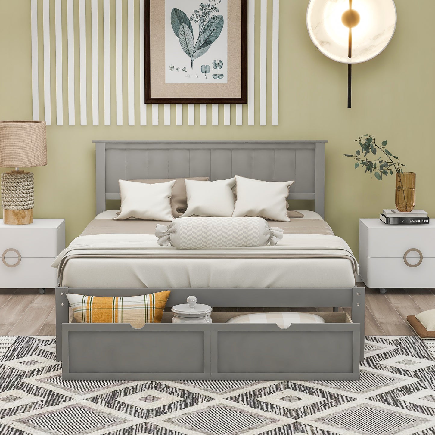 Gray Haven Platform Bed