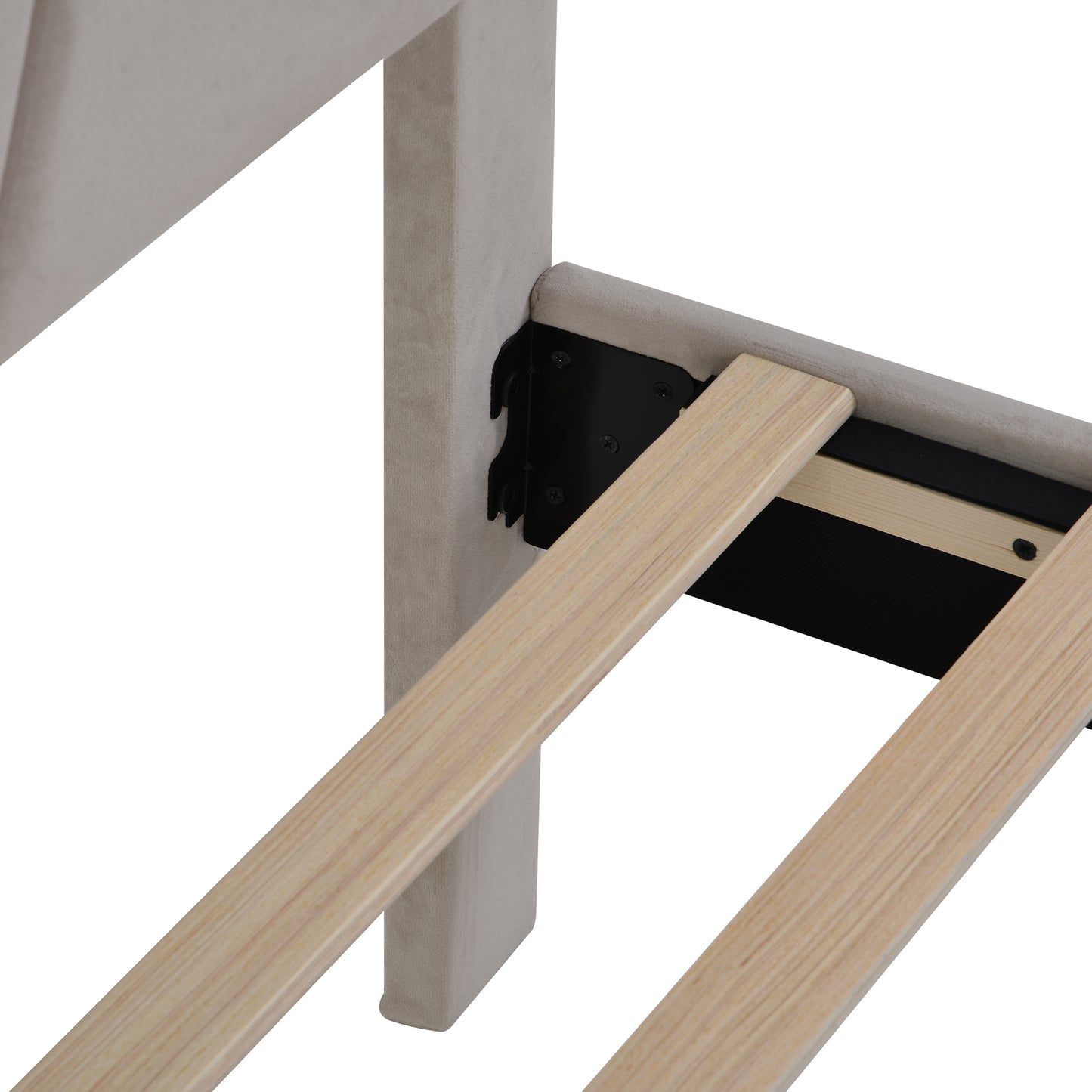 Xavier Twin Size Storage Bed Metal Platform Bed with Drawer - Beige