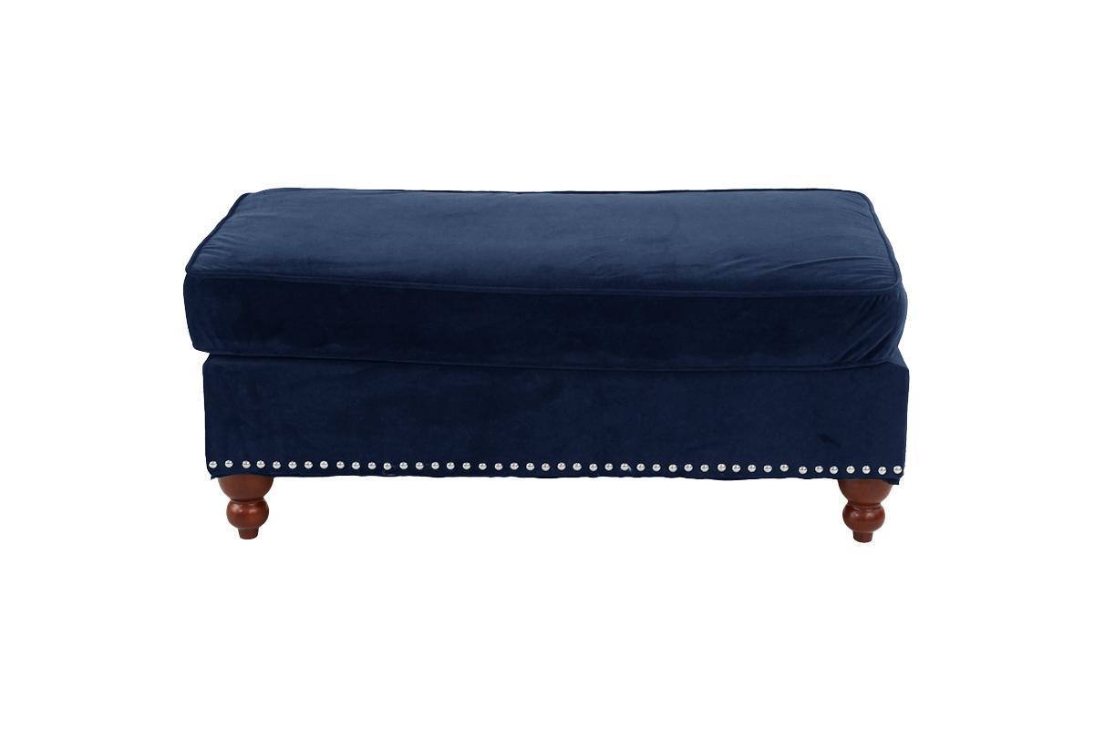 Cocktail Ottoman Wooden Legs - Blue