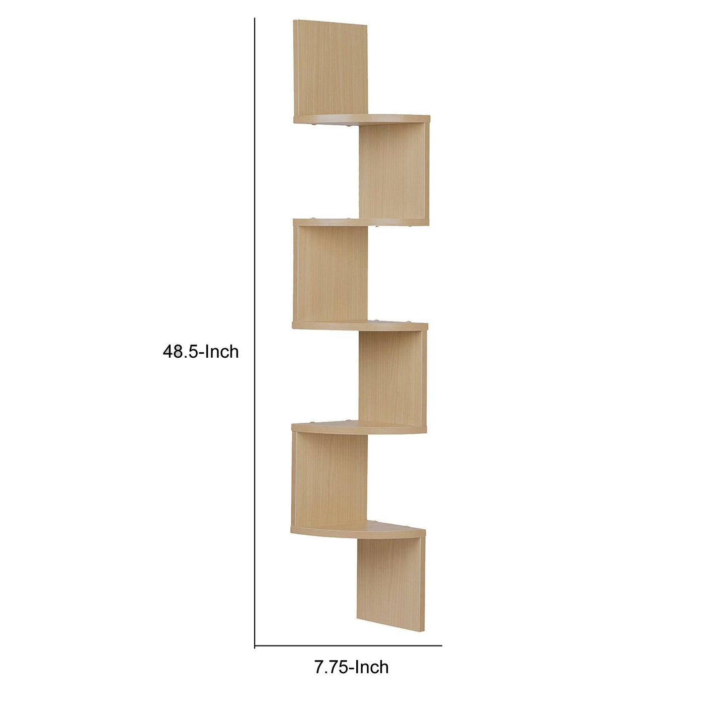 Beech Corner Wall Mount Shelf - Brown