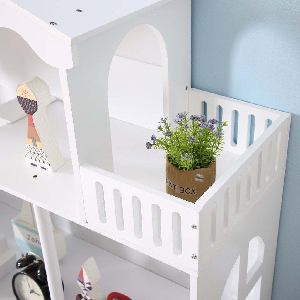 Big Dollhouse Bookcase Shelf Storage - White