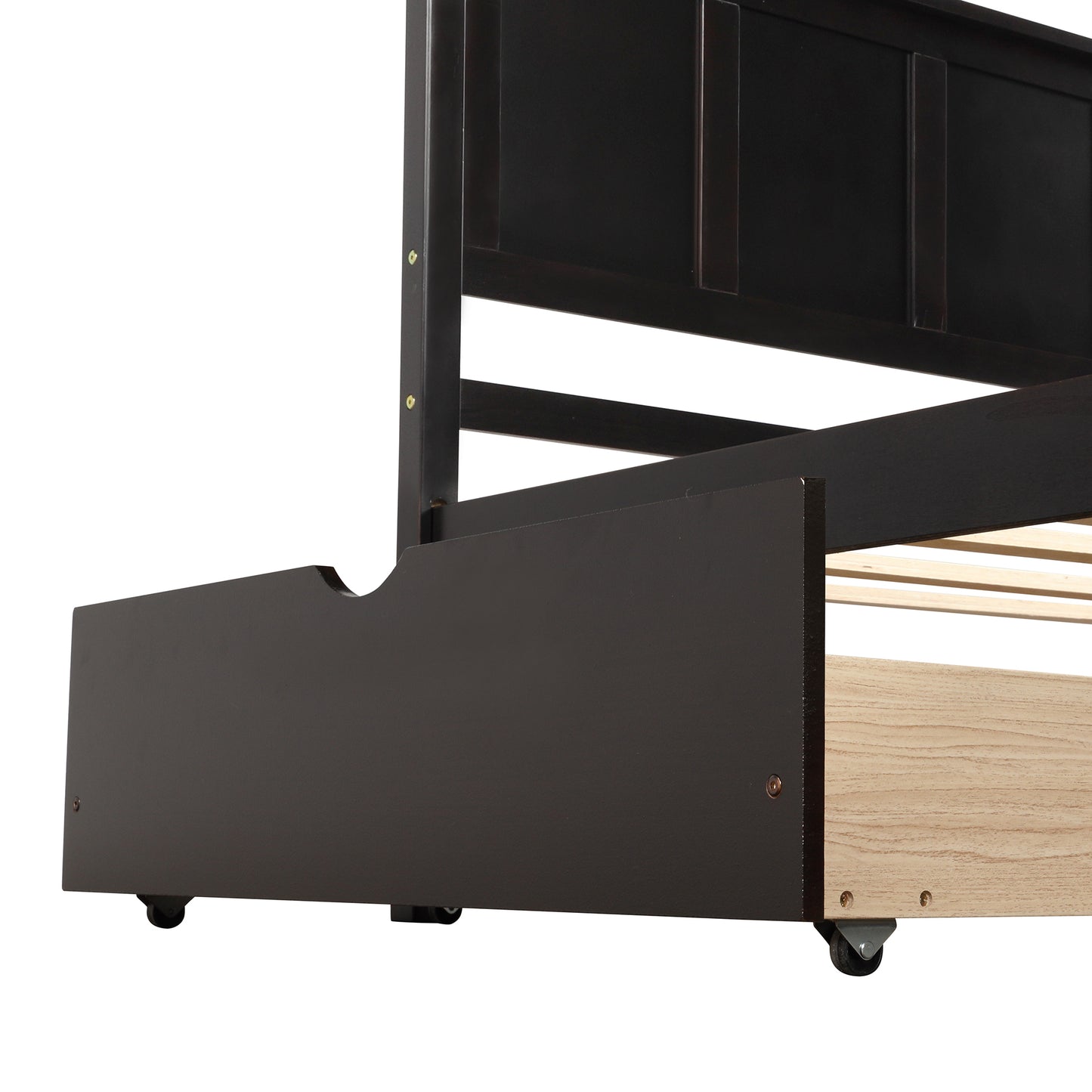 Iso Twin Size Platform Bed with 2 under-bed drawers - Espresso