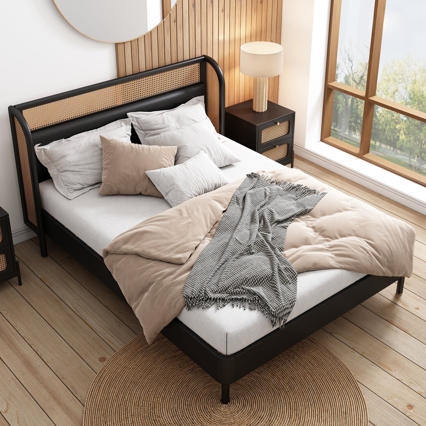 Elegance Rest Rattanwood Queen Bed