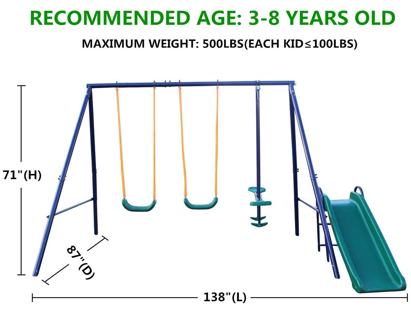 Rainbow Adventure Swing Set