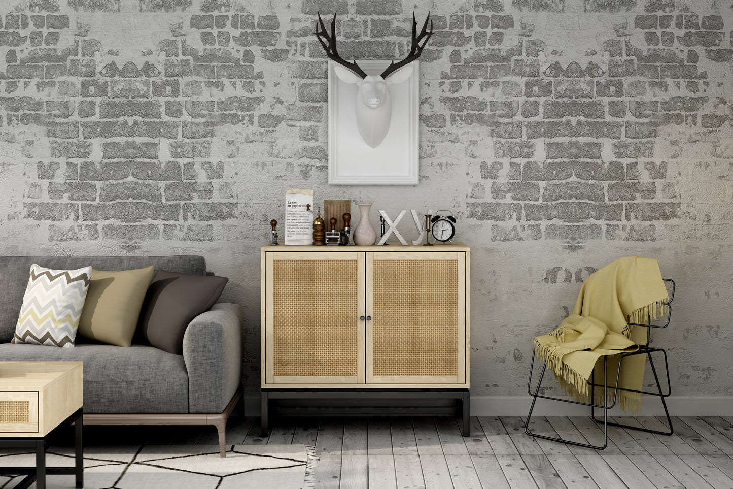 Rattan Haven 2 Door Cabinet - Natural