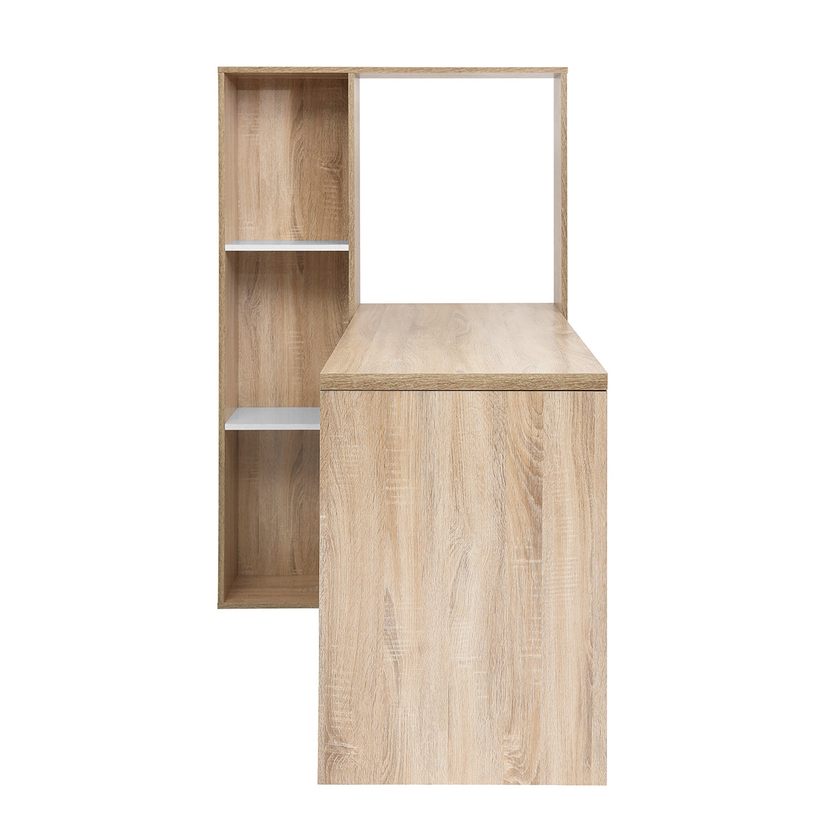 Computer desk L-shape ith shelves - OAK
