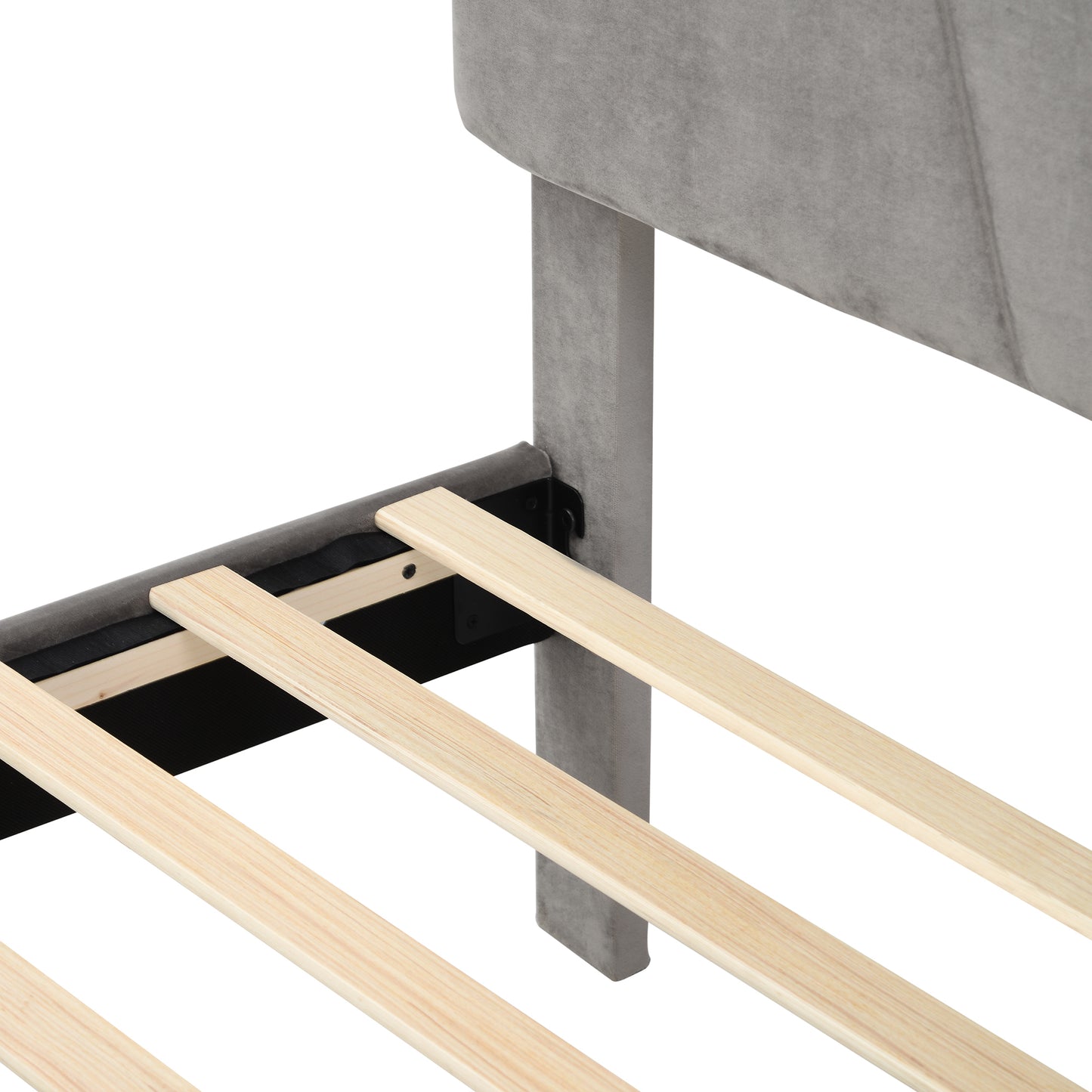 Xavier Queen Size Storage Bed Metal Platform Bed with Drawer - Gray