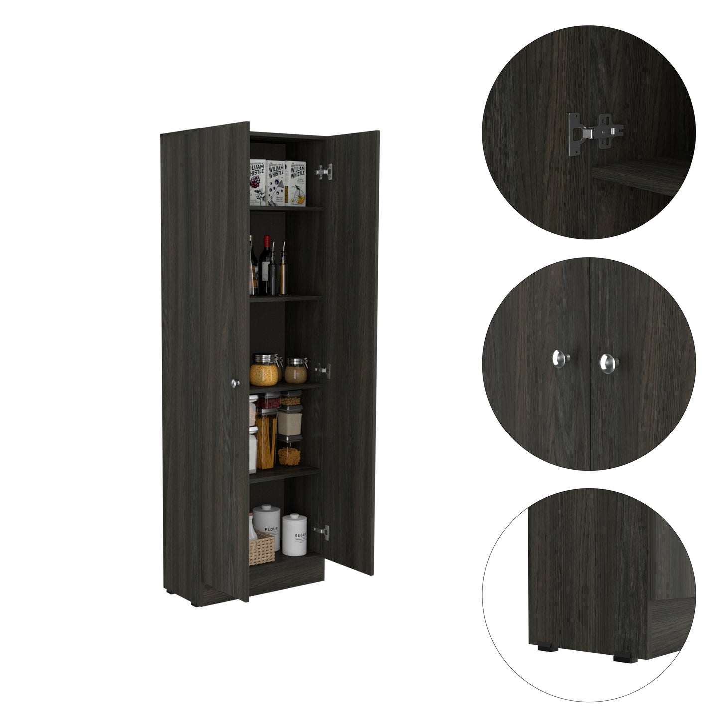 Greyson Tall Storage Cabinet - Espresso and Black