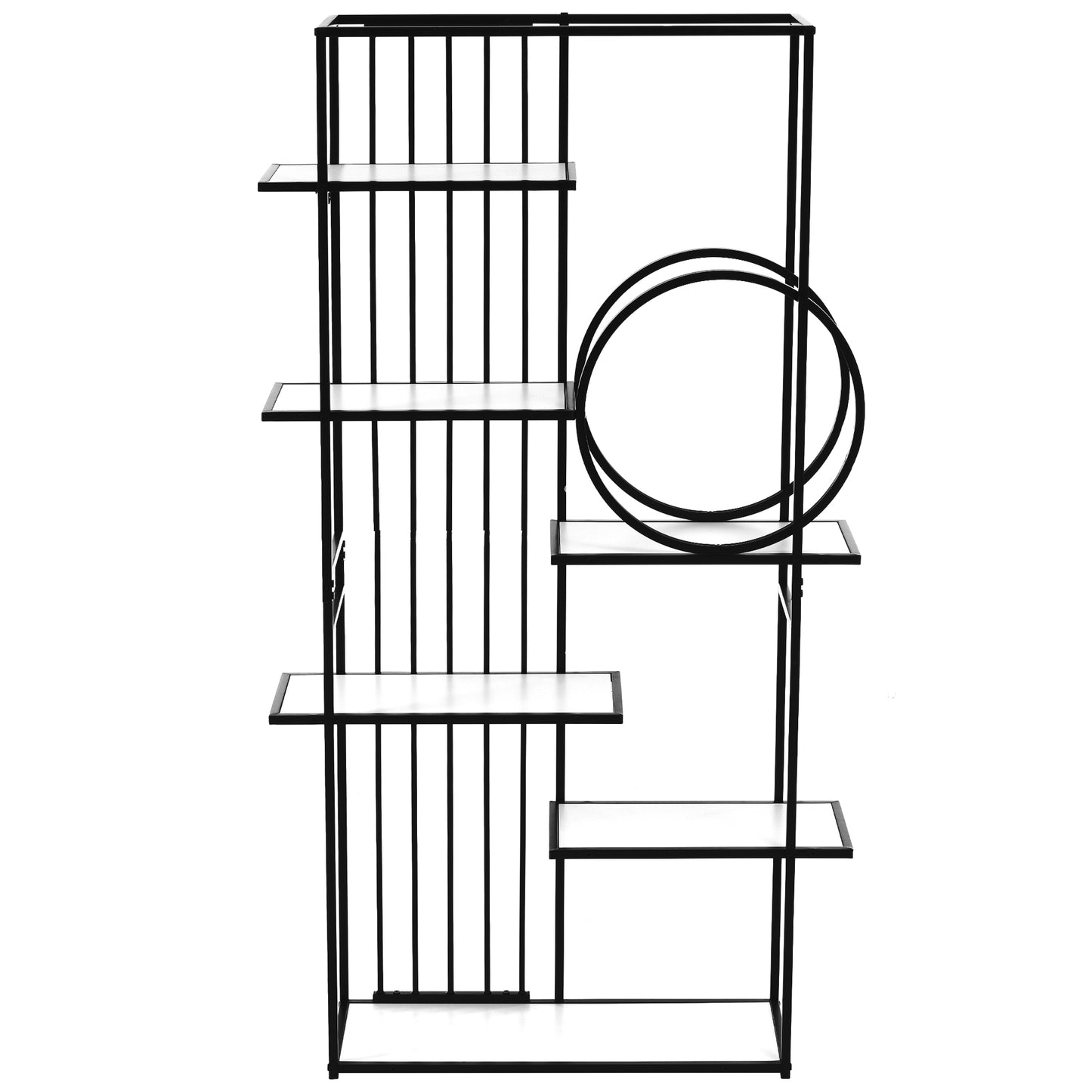 Metal Frame Storage Large Bookshelf Furniture, White