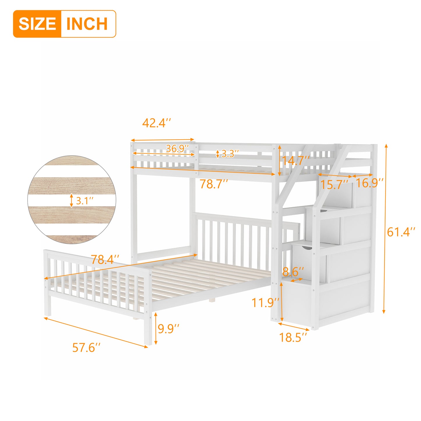Snowy Steps Loft Bed