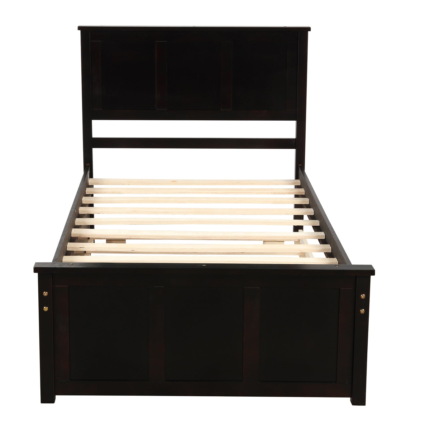 Iso Twin Size Platform Bed with 2 under-bed drawers - Espresso