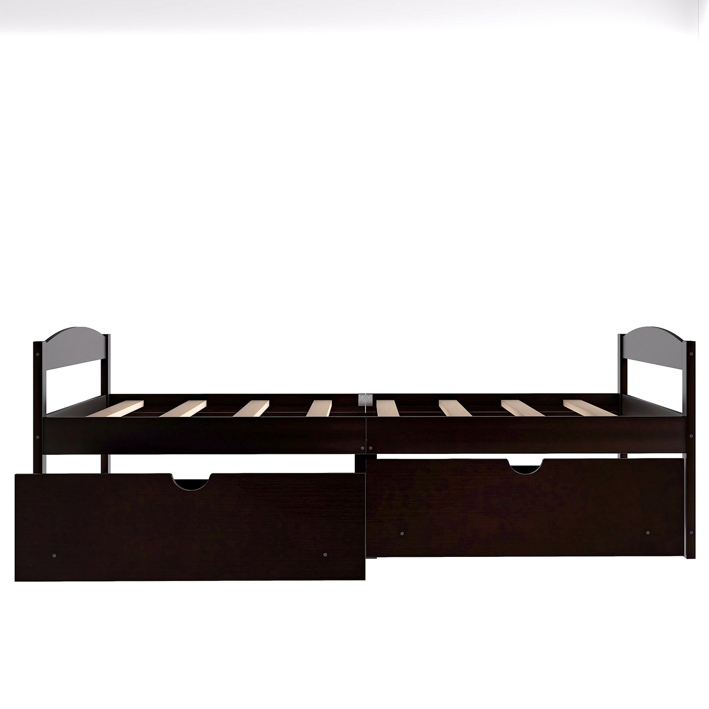 Espresso Dream Twin Platform Bed with Dual Drawers