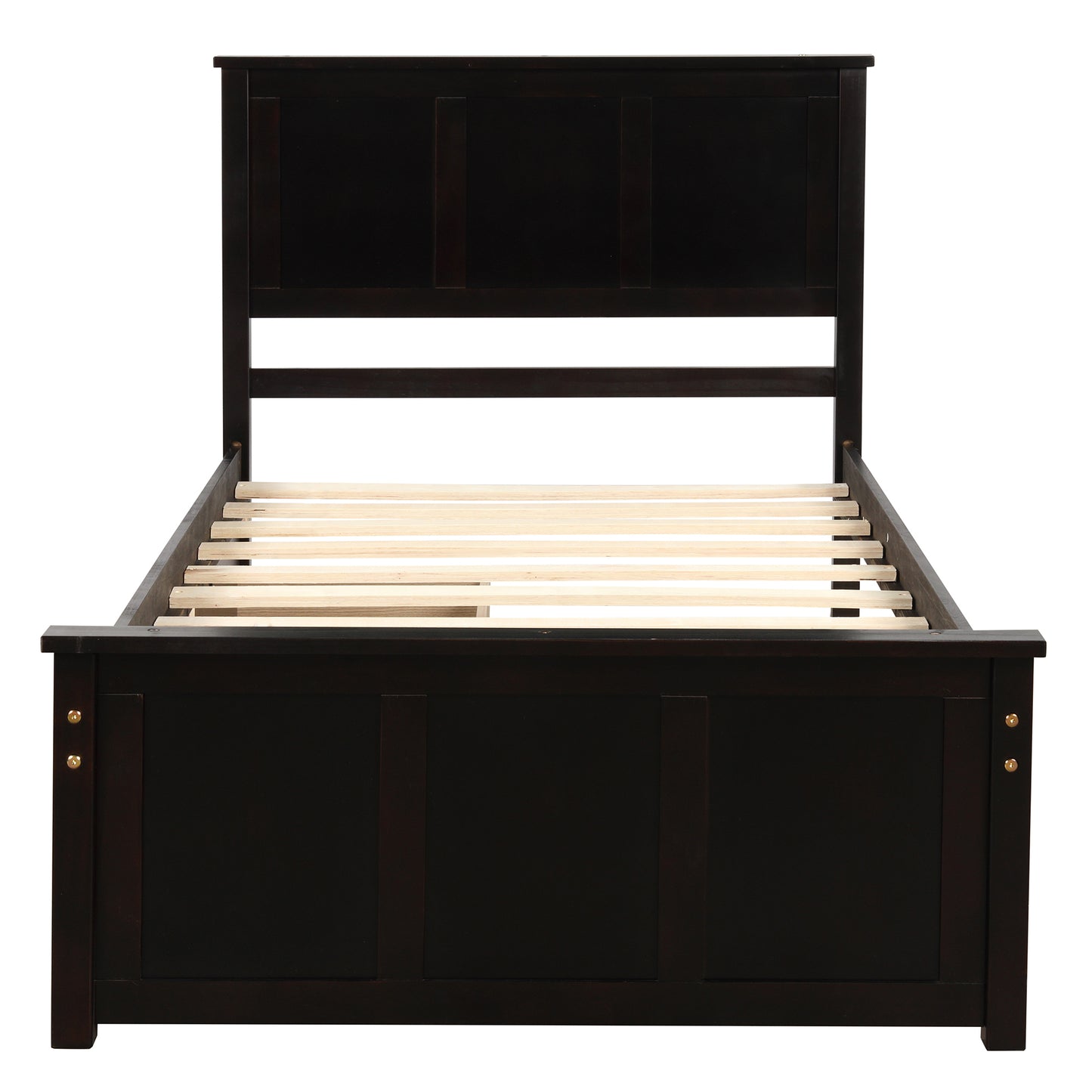 Iso Twin Size Platform Bed with 2 under-bed drawers - Espresso