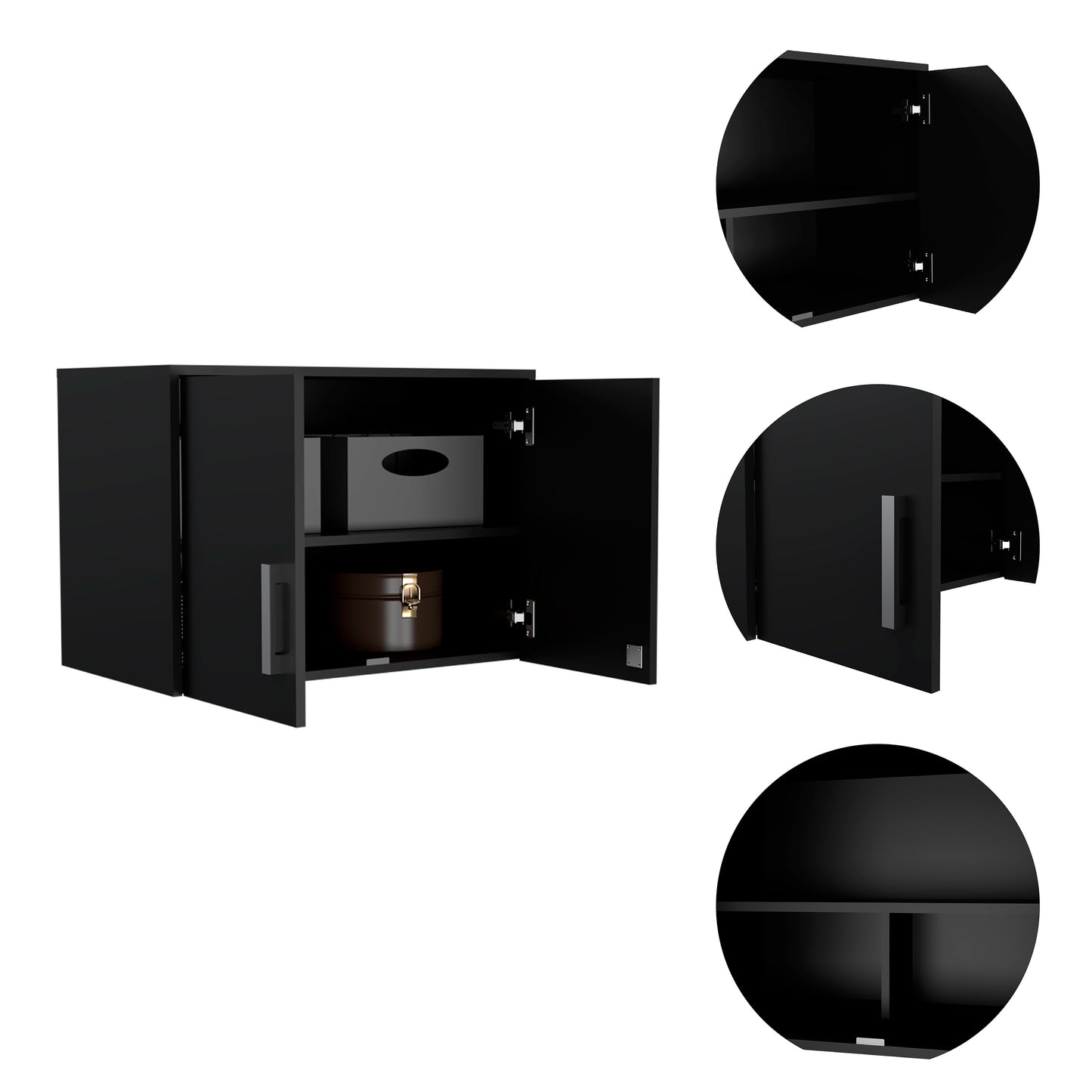 Medford 2 Drawer Cabinet - Black