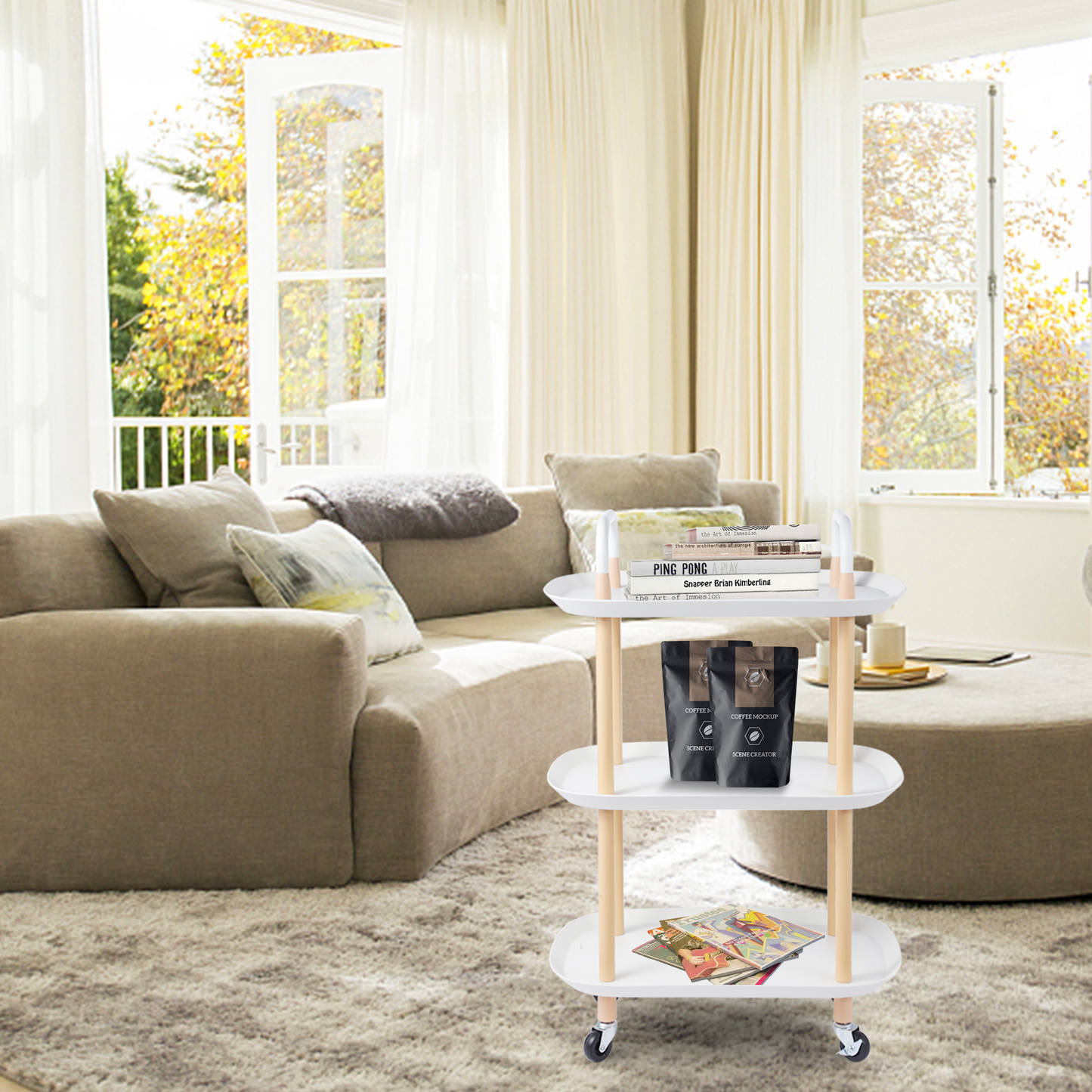 3-Tier Rolling Storage Utility Cart