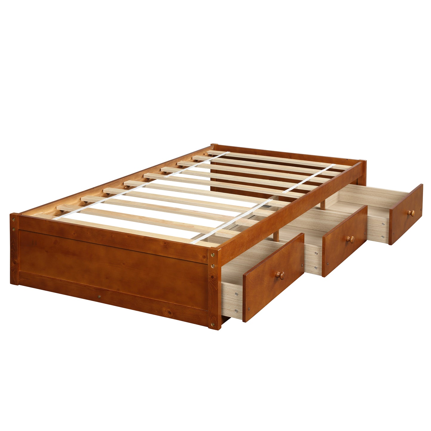 Oris Twin Size Wood Platform Bed - Oak