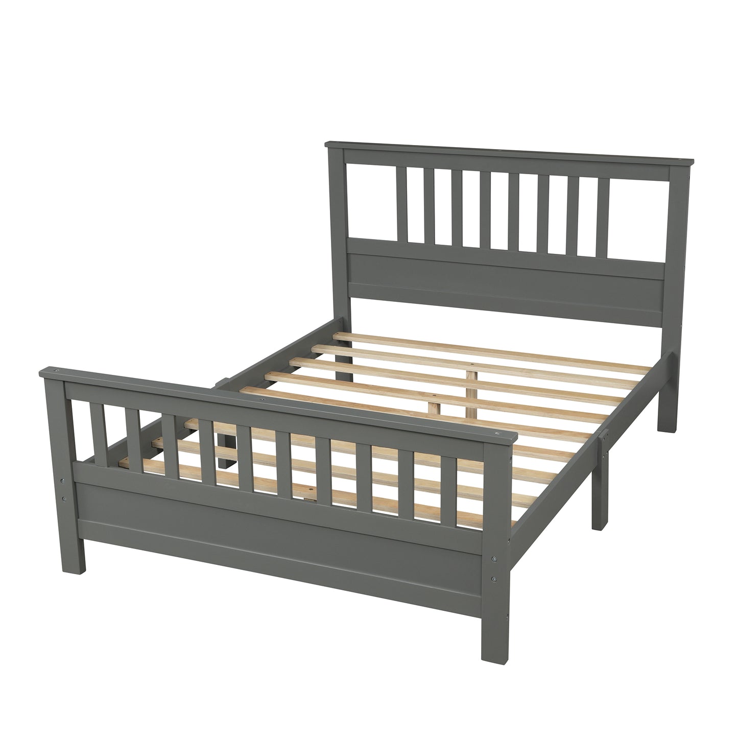 Pica Full Size Wood Platform Bed - Gray