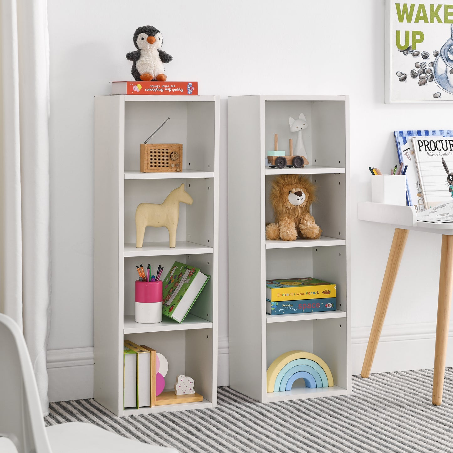 Slim Storage Cabinet - White