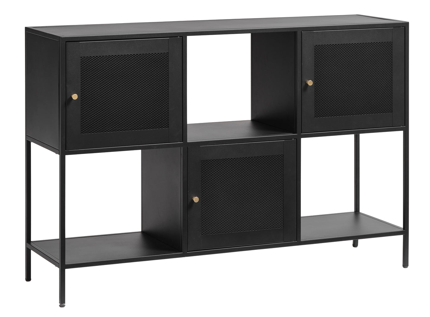Black Mesh Storage Cabinet