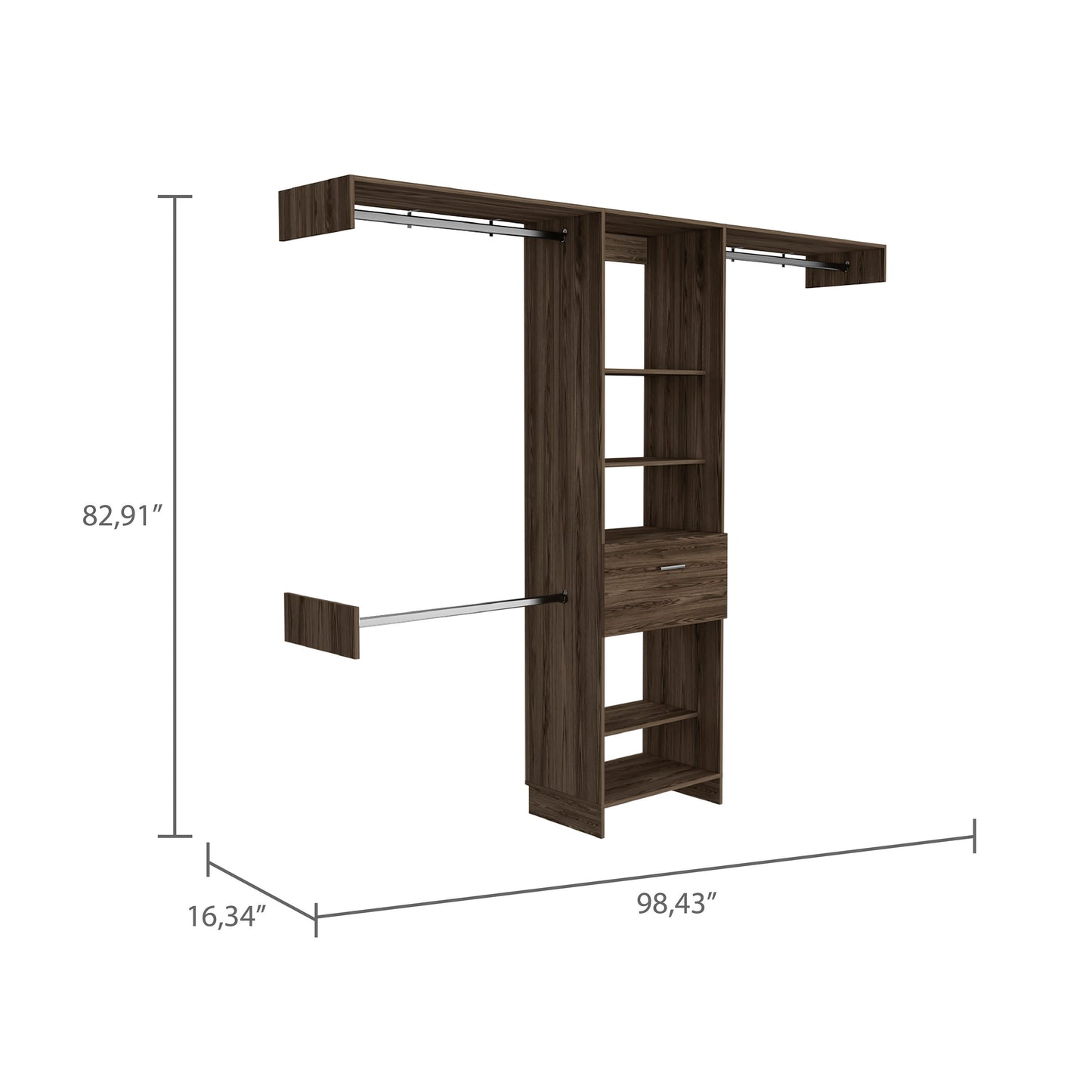 Walnutwood Closet Organizer