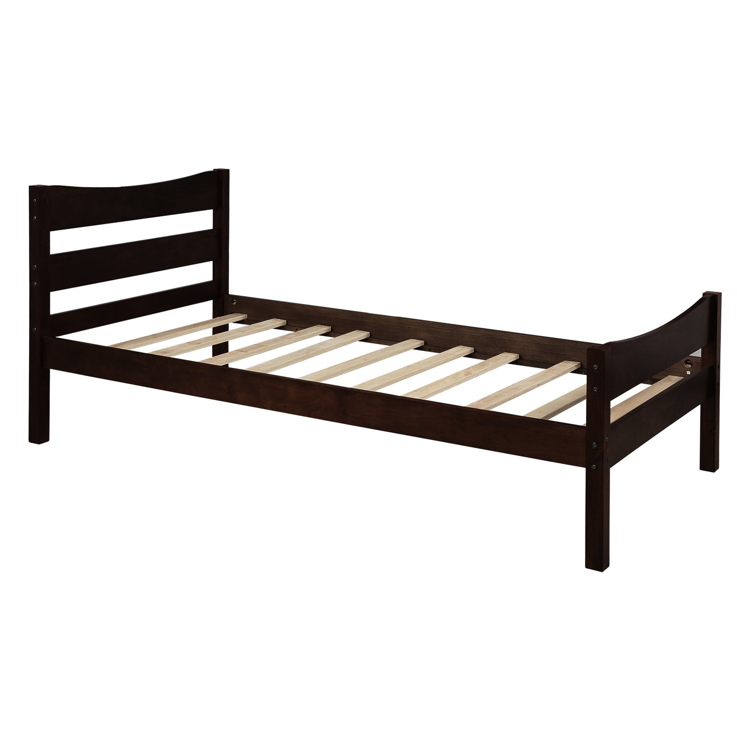 Harmony Haven Twin Wood Platform Bed - Espresso Elegance