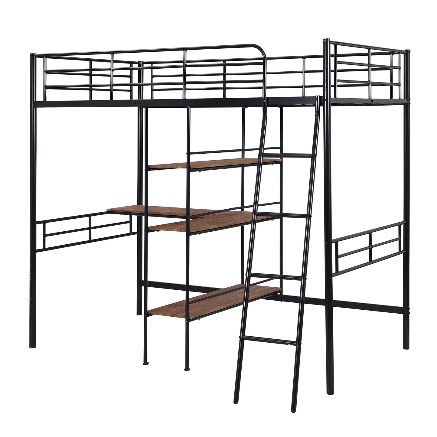 ElevateMax Twin Loft Bed with Desk and Shelves