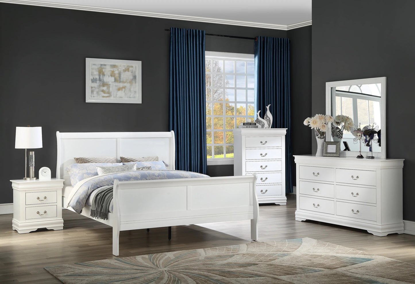 Elegance Rest Queen Size Panel Sleigh Bed