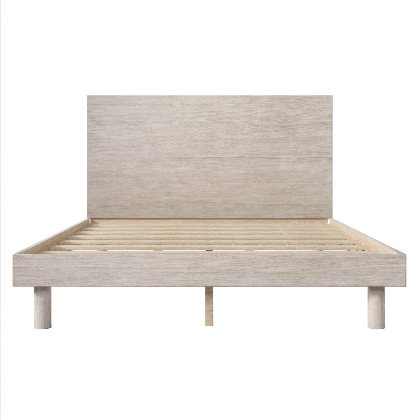 Stone Gray Queen Size Platform Bed Frame
