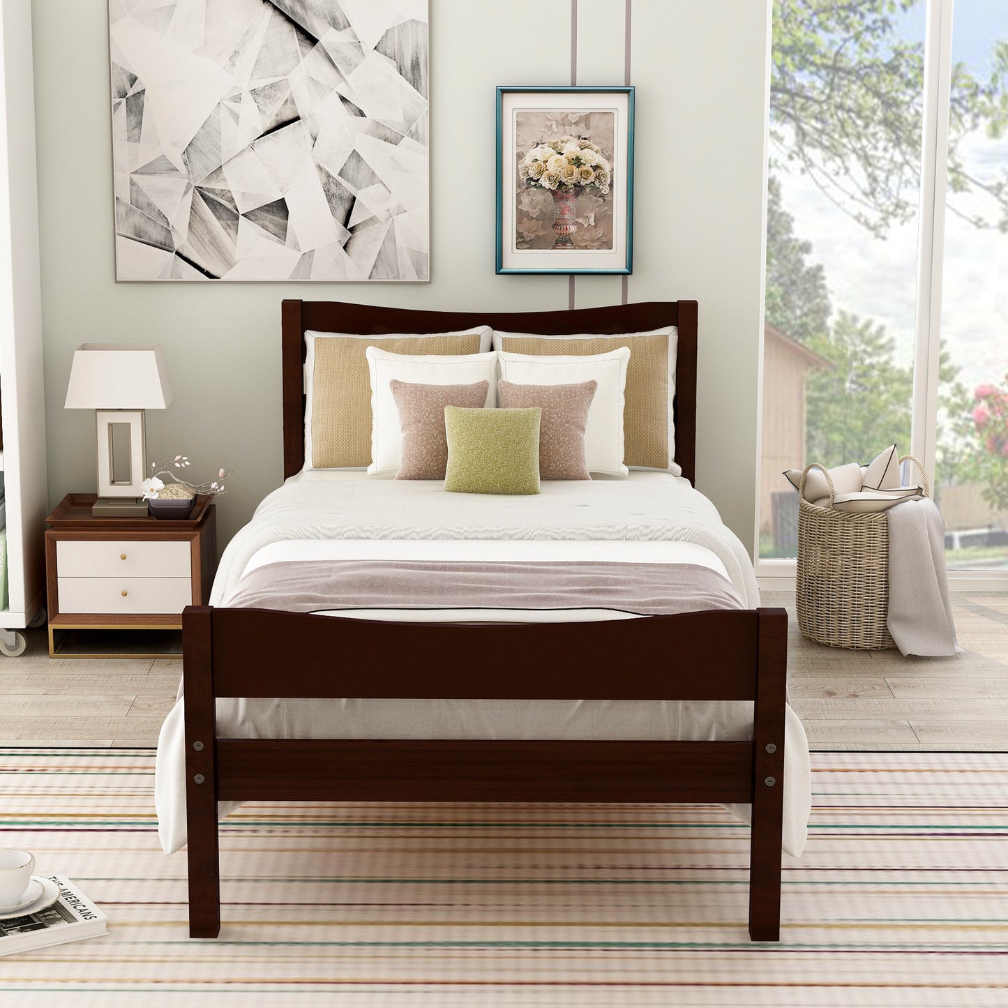 Harmony Haven Twin Wood Platform Bed - Espresso Elegance
