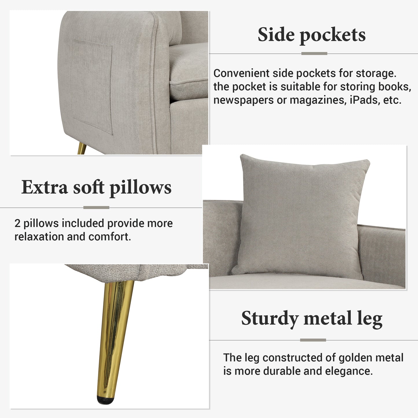 Elegant Comfort Velvet Sofa Set