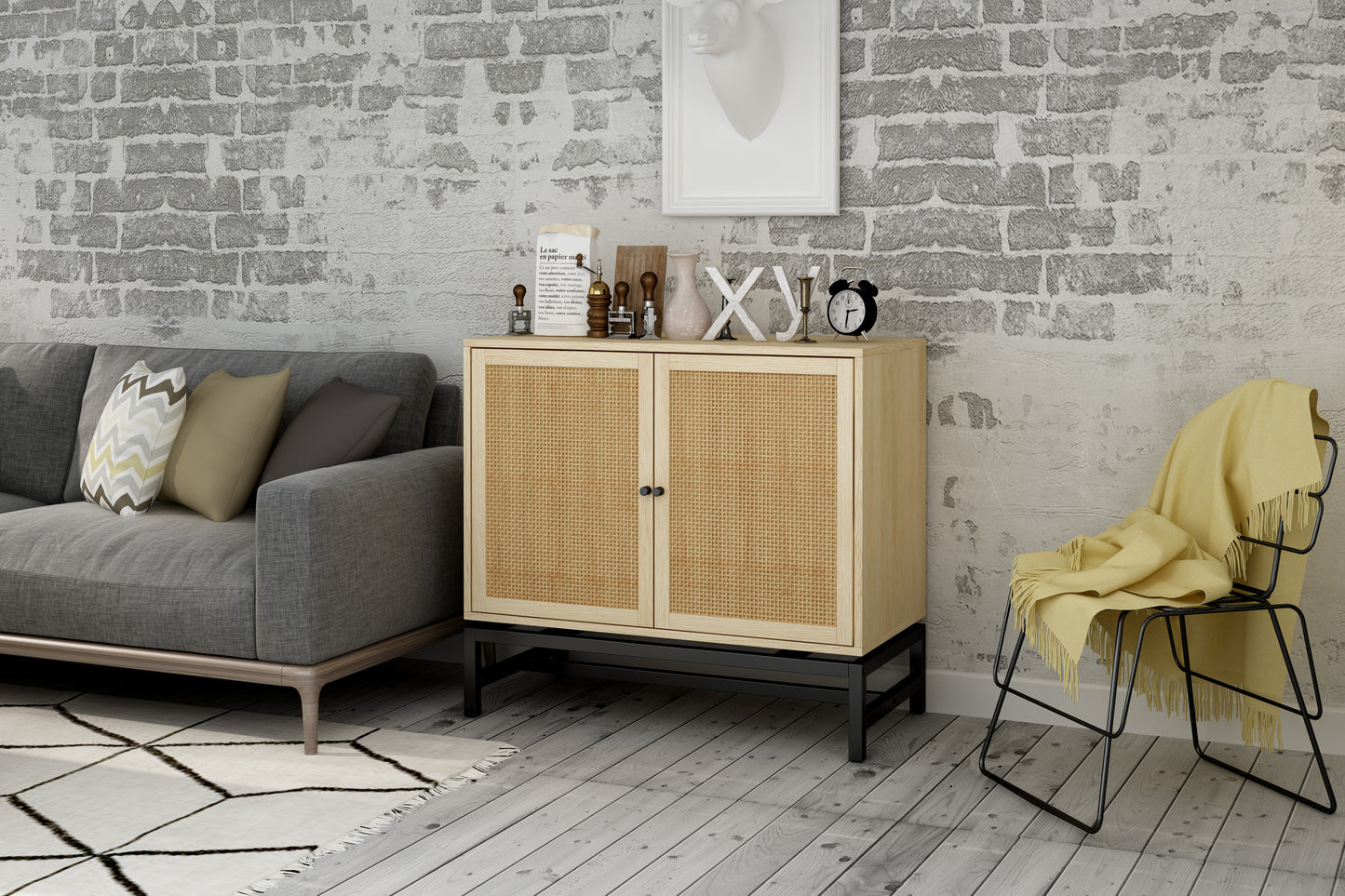 Rattan Haven 2 Door Cabinet - Natural