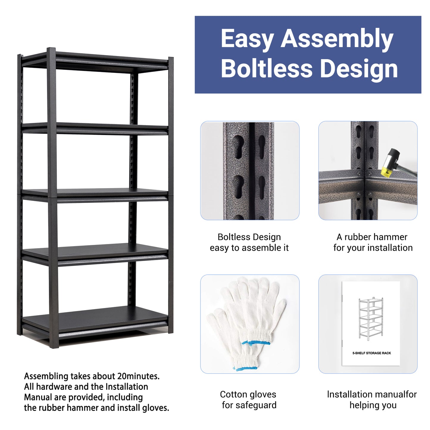 Adjustable Metal Shelving Storage Solution