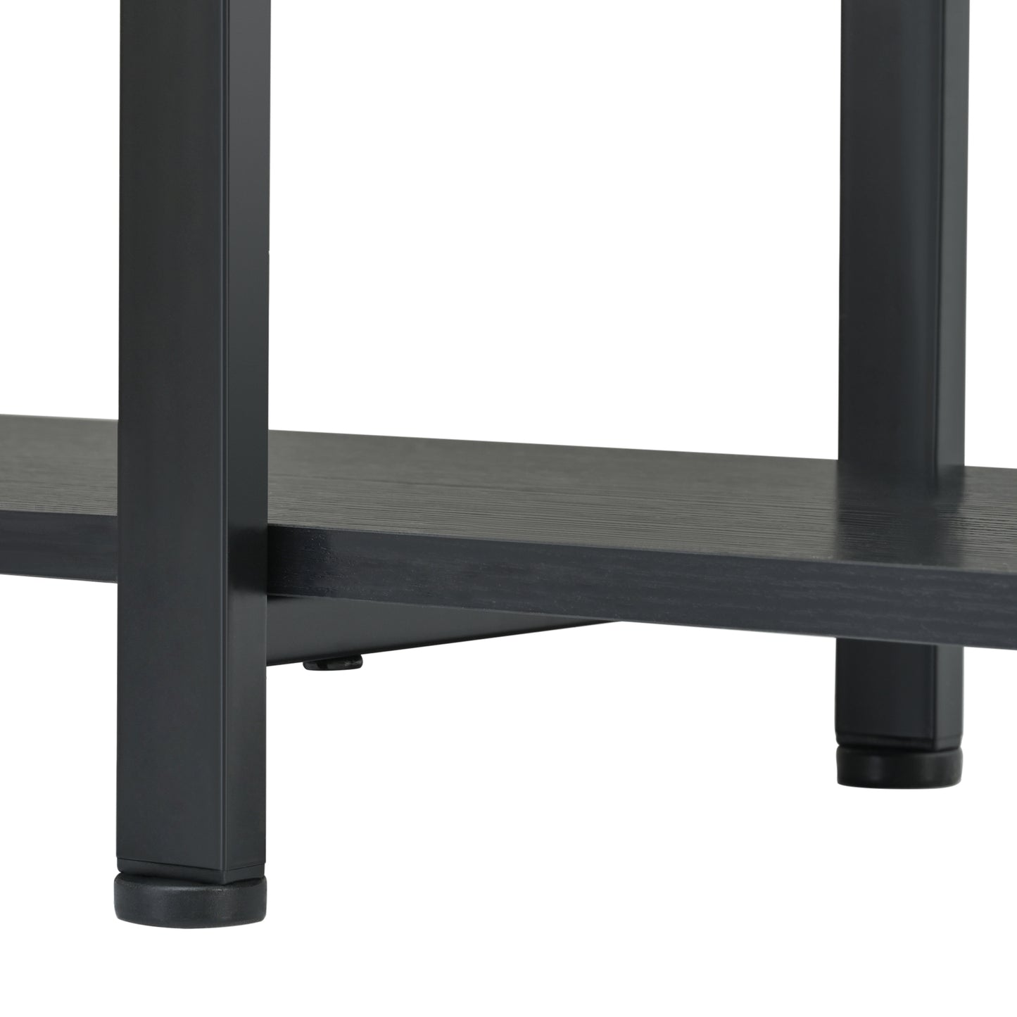 Stainless Steel Frame Corner 6-tier Shelves - Black