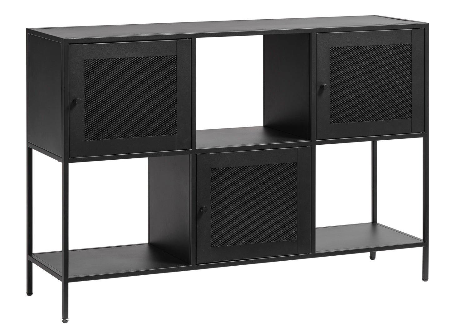 Black Mesh Storage Cabinet
