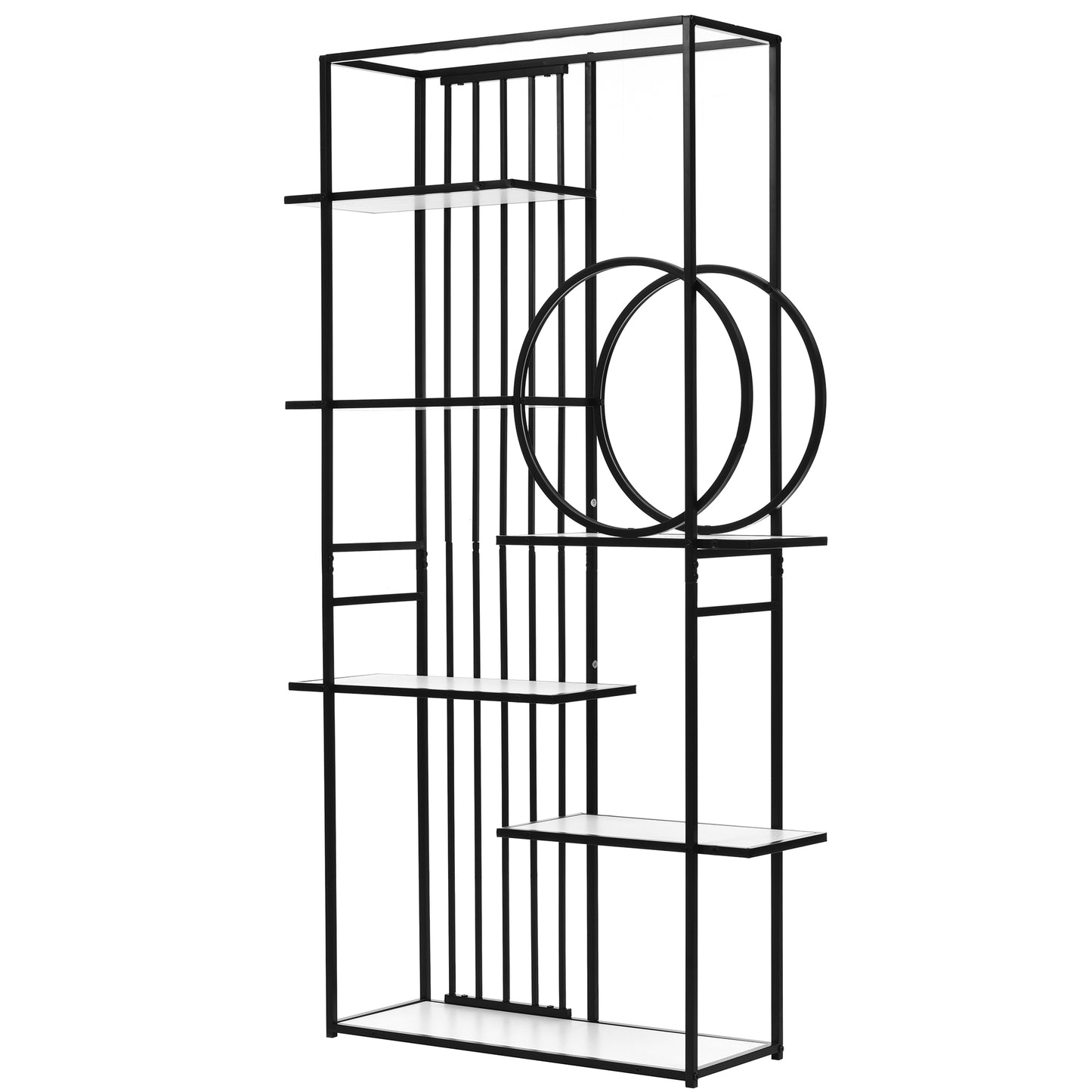 Metal Frame Storage Large Bookshelf Furniture, White