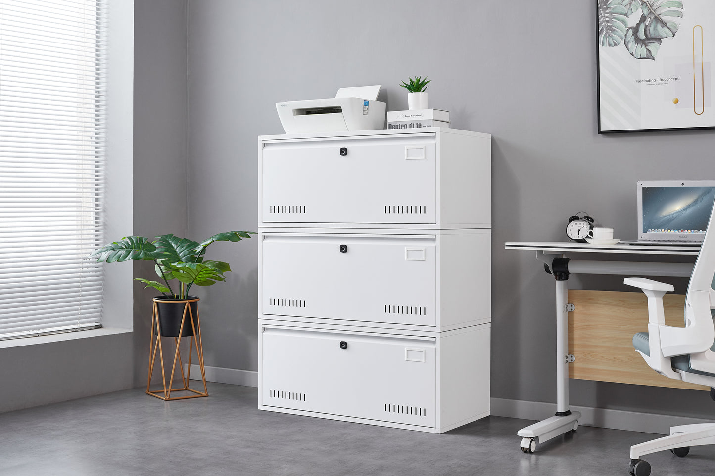 Biometric Fingerprint Lateral File Cabinet