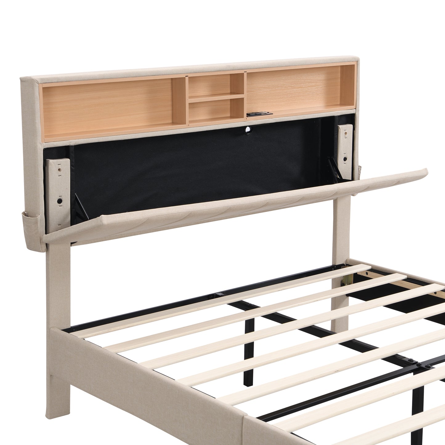 Alvin Full Size Platform Bed Frame - Beige