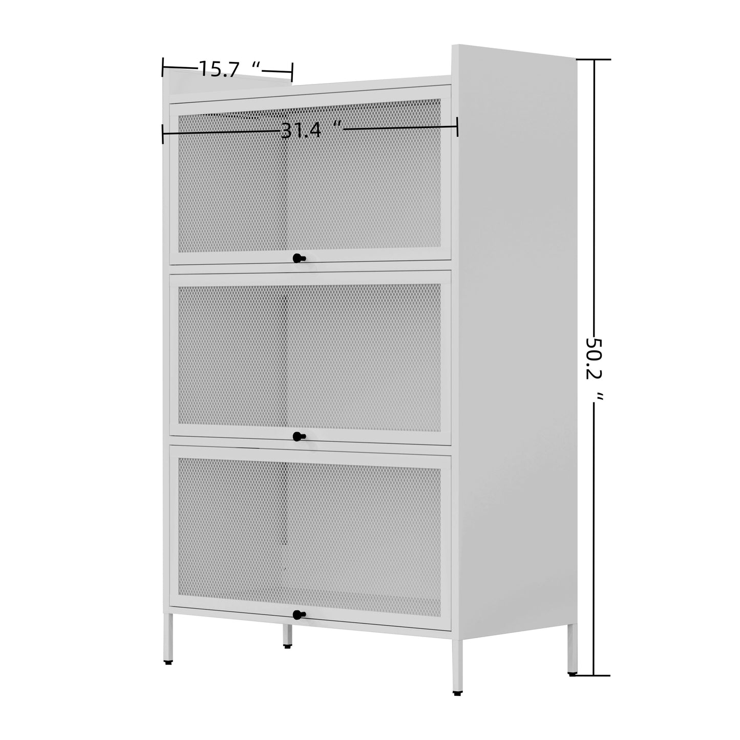 3-Tier Buffet Cabinet  - White
