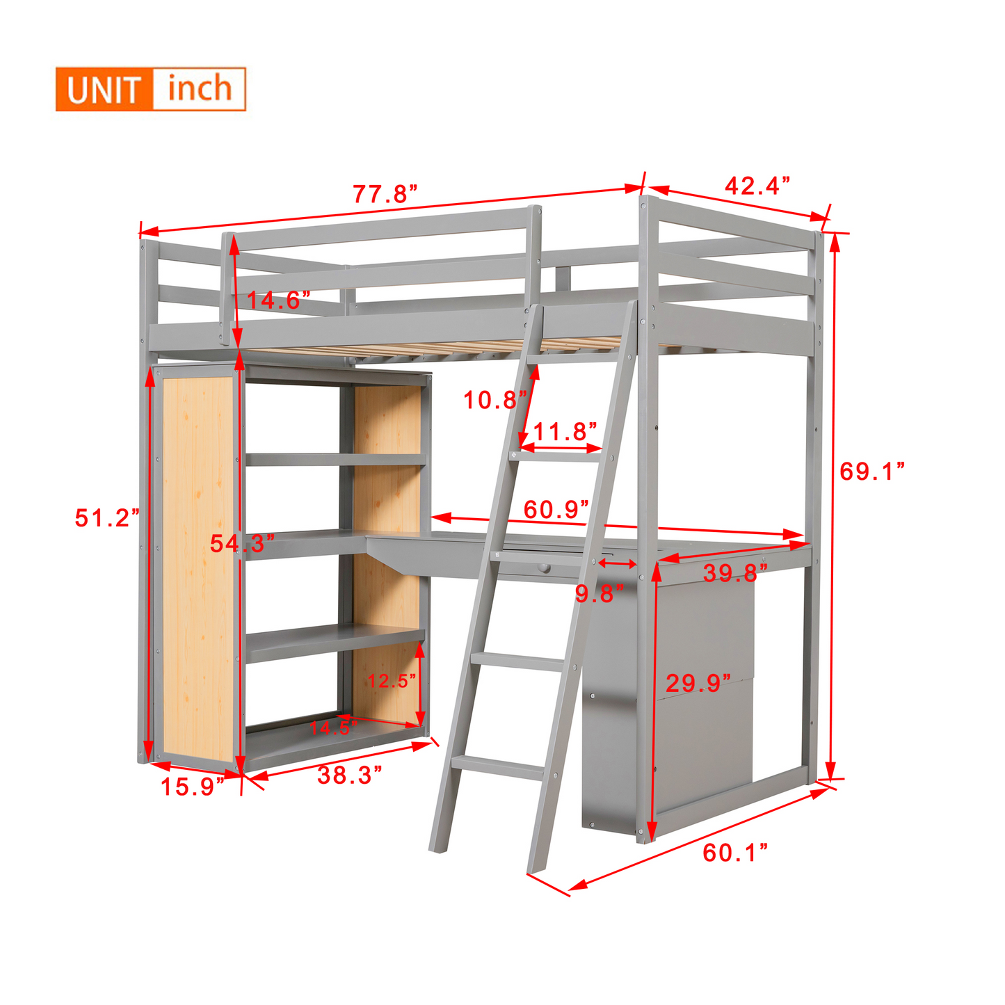Retreat Loft Bed -Twin