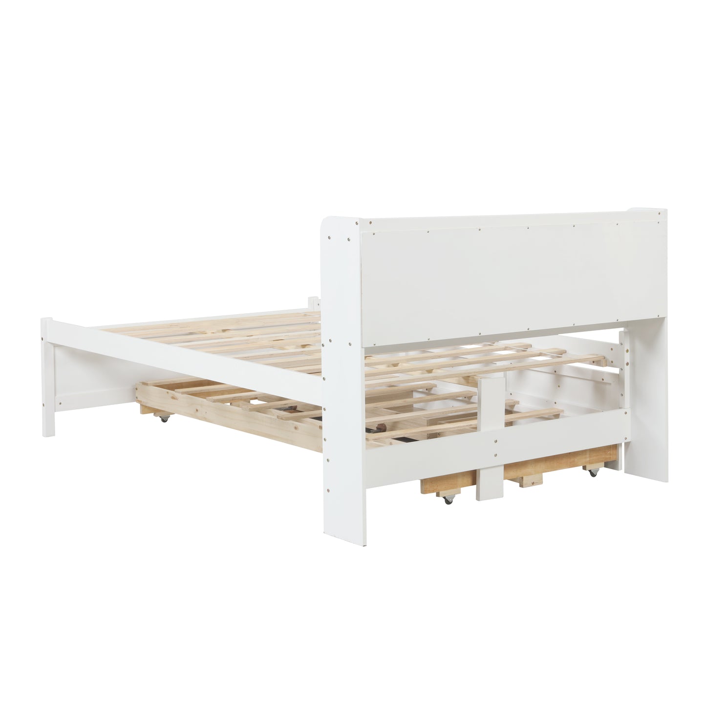 White Haven Full Bed with Bookcase, Twin Trundle, and Drawers