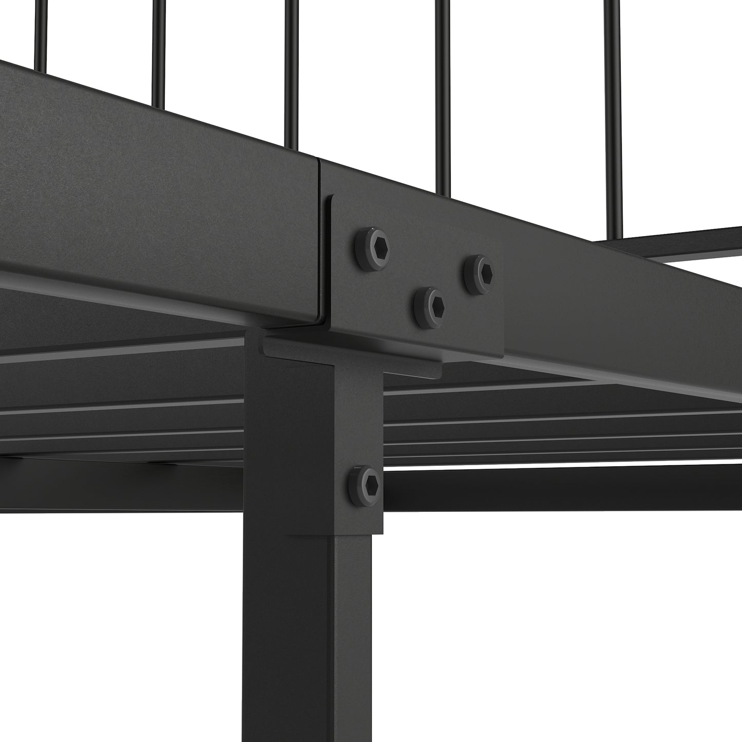 Marsh Queen Size Metal Platform Bed - Black