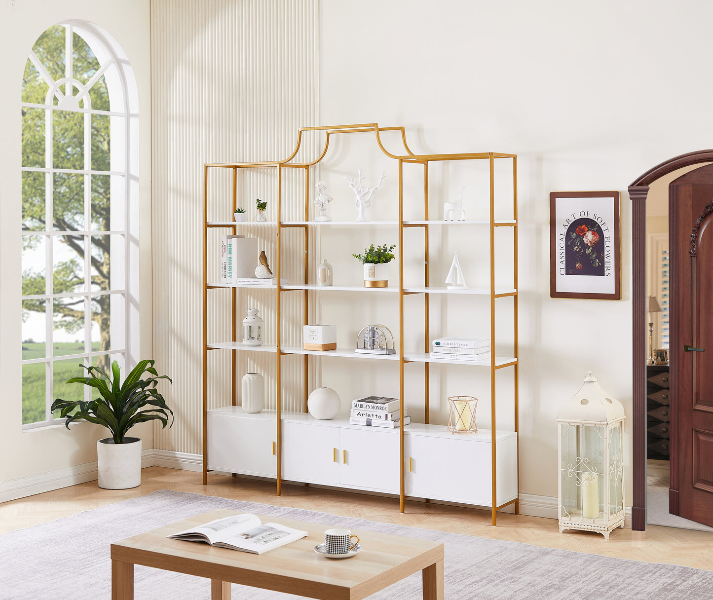 X Bar Gold Frame Bookcase