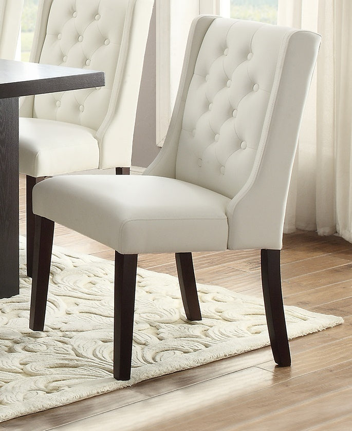 Elegant Ivory Tufted Dining Chairs