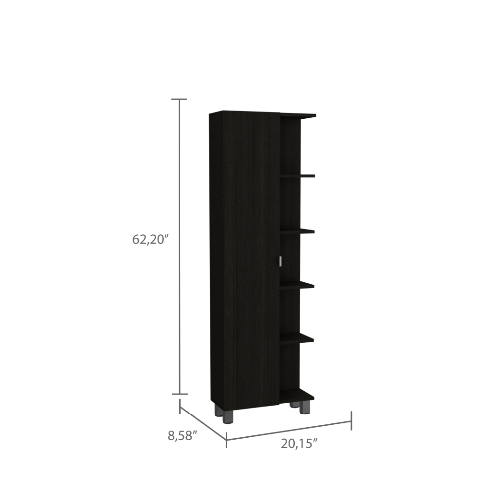 Urano Mirror Linen Cabinet -Black