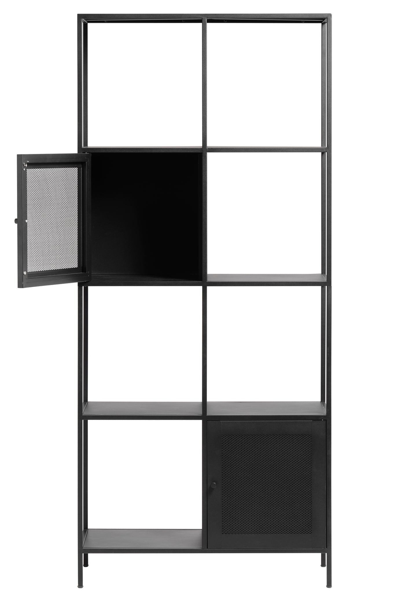 Black Metal 2-Door Bookcase